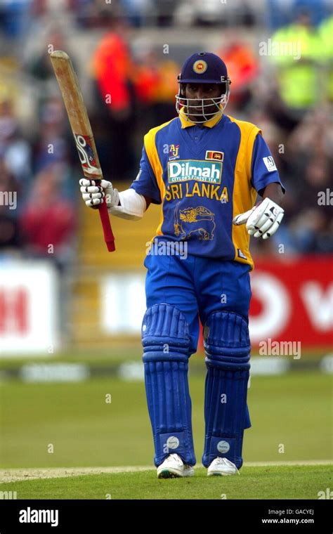 Sri Lankas Sanath Jayasuriya Celebrates Century Hi Res Stock