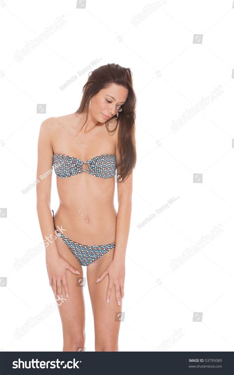 Sexy Bikini Model Over White Background Stock Photo 53795089 Shutterstock