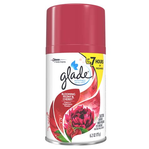 Glade Automatic Spray Air Freshener Refill, Blooming Peony & Cherry, 6. ...