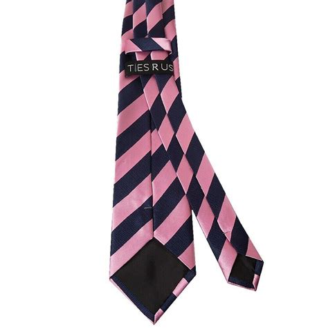 TIES R US Navy And Pink Striped Classic Men S Tie Regular Tie Wedding