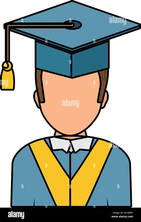 Cartoon Graduate Man Graduation Gown High Resolution Stock Photography