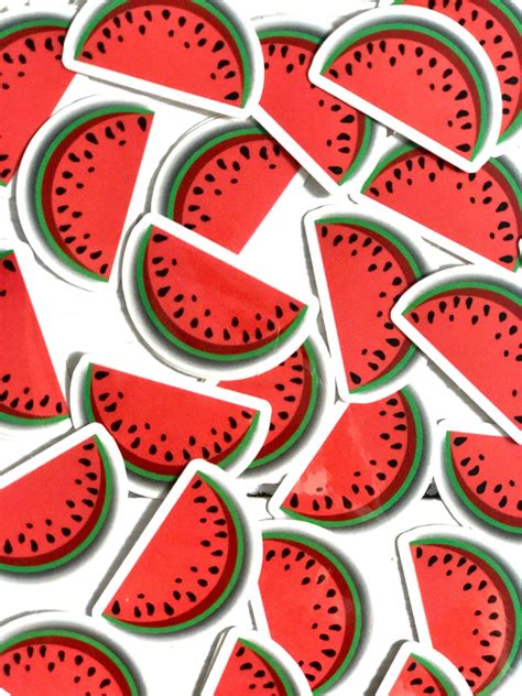 Glossy Vinyl Watermelon Sticker Watermelon Sticker Vinyl Etsy