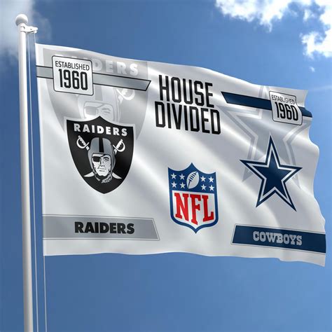 Las Vegas Raiders Flag 3x5ft Choose Any Team, House Divided Flag, Home