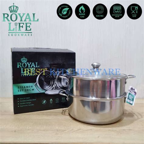 Jual Steamer Set Kukusan Langseng 2susun Stainless Steel 28cm Royal