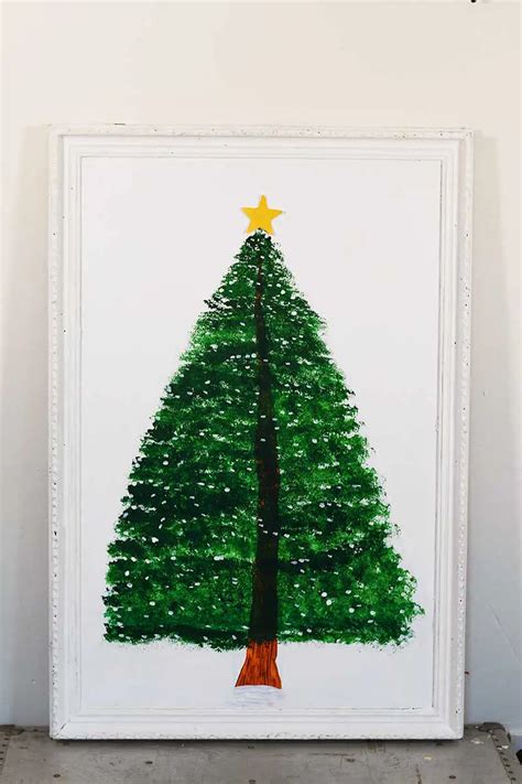 Easy Way To Paint A Christmas Tree For Your Wall Pillar Box Blue