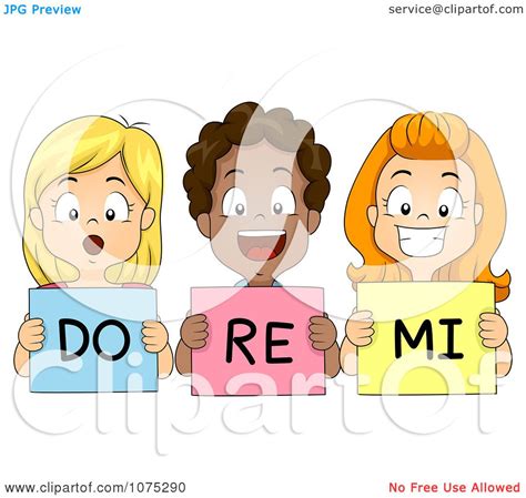 Clipart Cute Diverse School Children Singing Do Re Mi - Royalty Free Vector Illustration by BNP ...