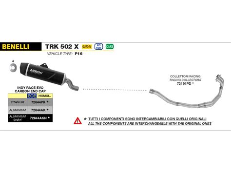 72644AKN SILENZIATORE INDY RACE EVO ALLUMINIO DARK CARBONIO ARROW