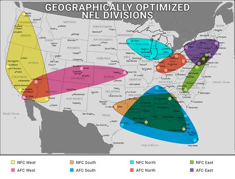 [OC] Map of geographically optimized NFL divisions. : r/nfl