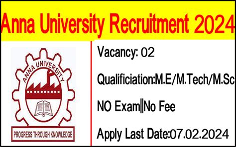 Anna University Recruitment 2024 Apply Now TAMIL CSC VLE