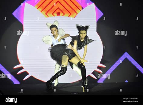 twin sisters miko  yumi  singaporean girl group  perform
