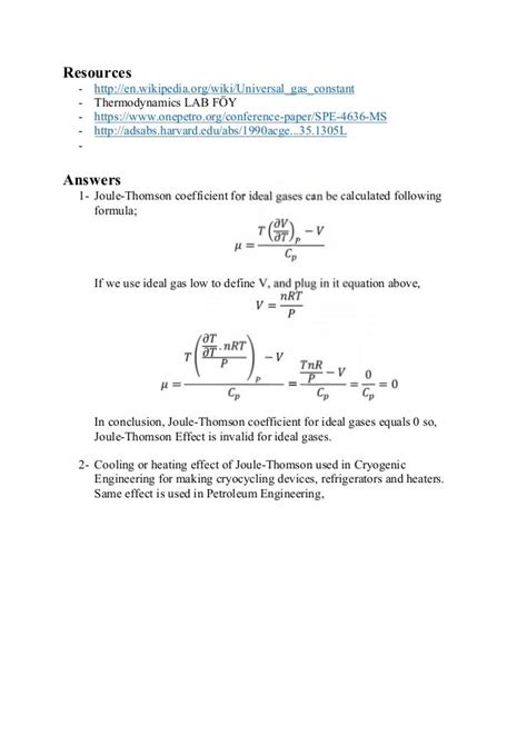 Joule thomson effect