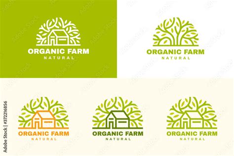 Organic farm logo set Stock Vector | Adobe Stock