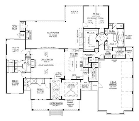 Oxford House Plan Modern Farmhouse One Story Floor Plan