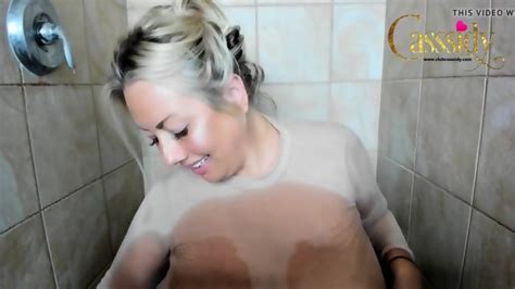 Oiled Up CASSSIDY Playing With Monster Tits In Shower