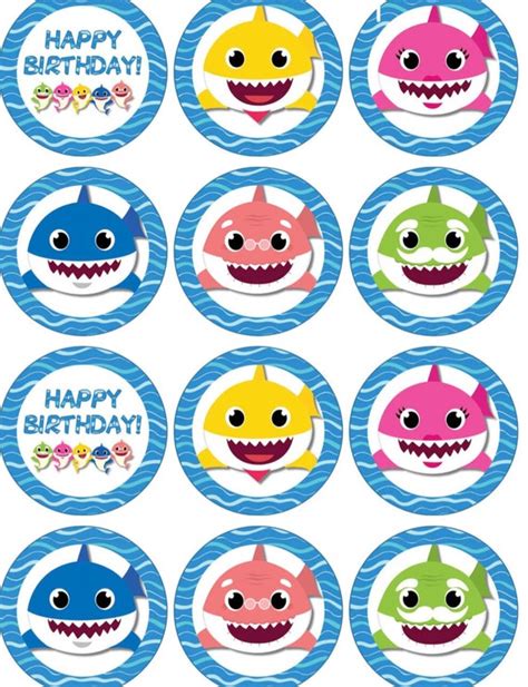 Baby Shark Cupcake Toppers Printable