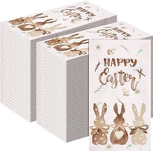 Amazon Zhanmai Pcs Happy Easter Napkins Religious Bunny Rabbit