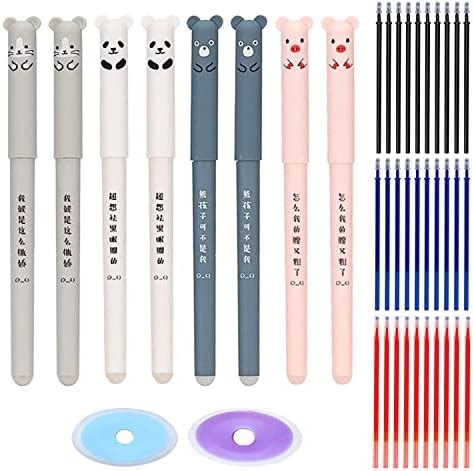 YHUIKXIN 8 Pcs Stylos à Encre Gel Effaçable Kawaii Stylo Effacables