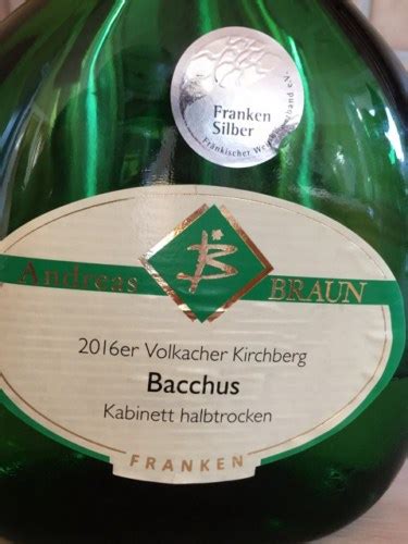 Andreas Braun Volkacher Kirchberg Bacchus Kabinett Haltrocken Vivino Us