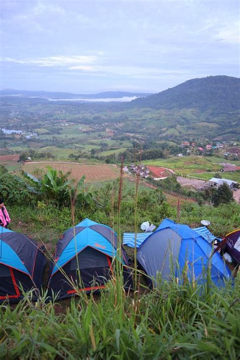 Green Mountain View and Tent Camping Editorial Photo - Image of ...