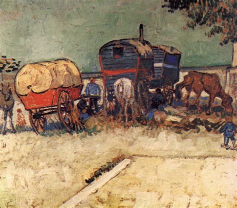 Encampment of Gypsies with Caravans by Vincent van Gogh | Van gogh art ...