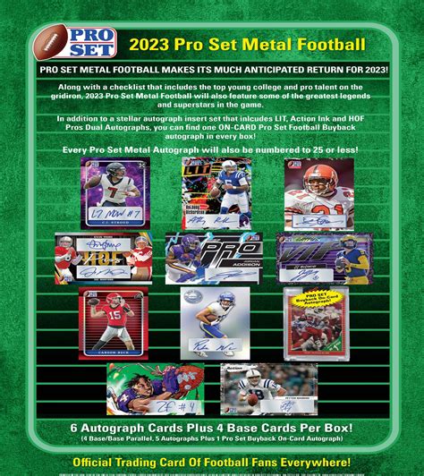 2023 Pro Set Metal Football Cards