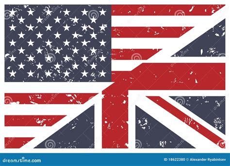 Us And Uk Flags Union English Stock Illustration Illustration Of