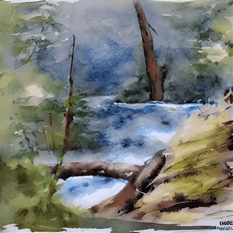 Watercolor Painting of Nature · Creative Fabrica