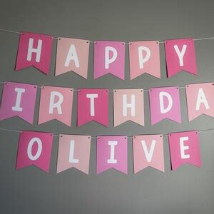 Personalized Birthday Banner Pink Birthday Banner Pink Party Banner ...