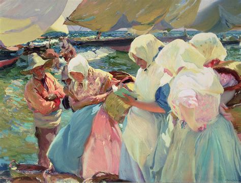 Fisherwomen On The Beach Painting By Joaquin Sorolla Y Bastida