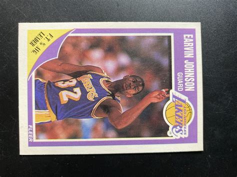 1989 Fleer 77 Earvin Magic Johnson Los Angeles Lakers Misprint Error