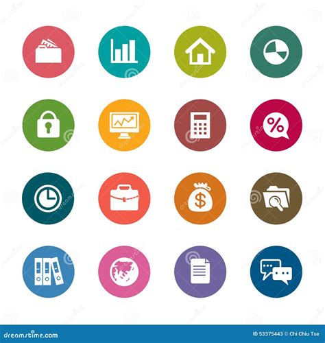 Business Color Icons Stock Illustration Illustration Of Communications