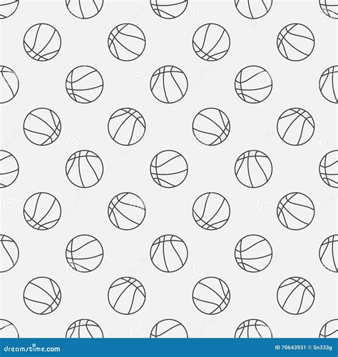 Basketball Linear Pattern Stock Vector Illustration Of Seamless 70643931