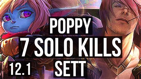 Poppy Vs Sett Top Defeat Rank Poppy M Mastery Solo Kills