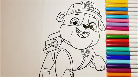 Paw Patrol Coloring Book Compilation Rubble Marshall Skye Chase Zuma