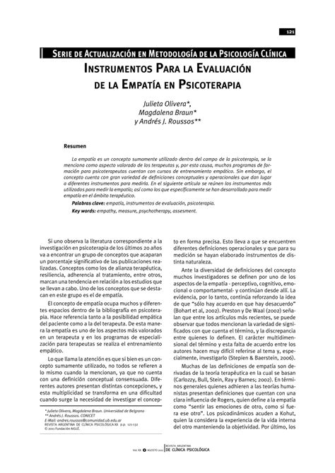 PDF Instrumentos Para la Evaluación de la Empatía en Psicoterapia