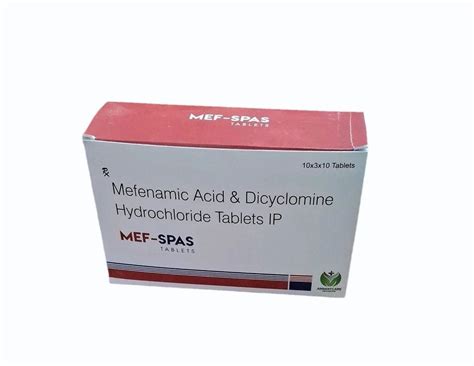 Mef Spas Mefenamic Acid Dicyclomine Hydrochloride Tablets Ip At Rs