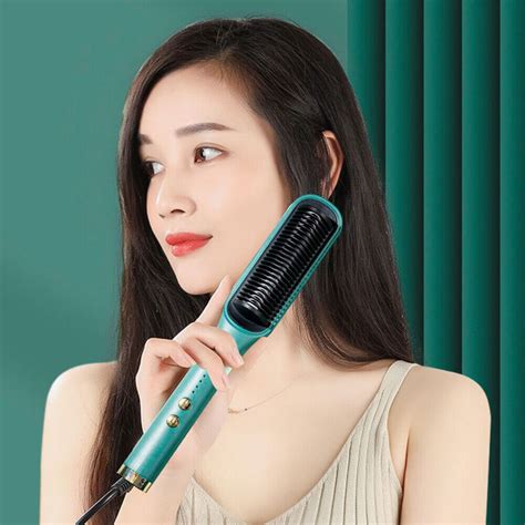 Electric Hair Straightener Brush Straightening Curler Comb Hot Fast