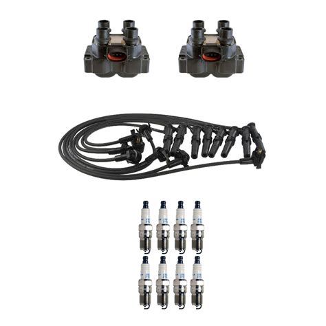 Denso 2 Ignition Coils Wire Set 8 Double Platinum Spark Plugs Kit For Ford 46l Ebay