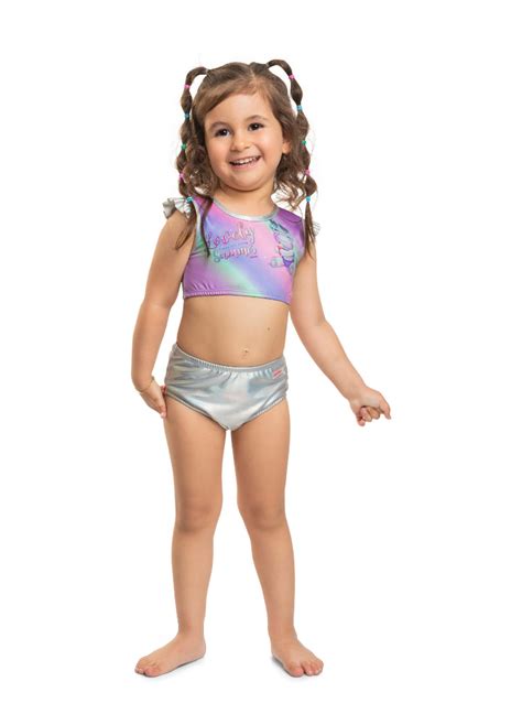 Conjunto Biquíni Infantil Menina Proteção UV50 Lovely Marlan 001 a