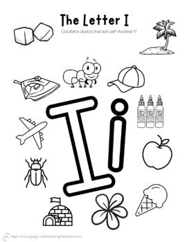 Letter I Coloring Worksheet By High Street Scholar Boutique Tpt