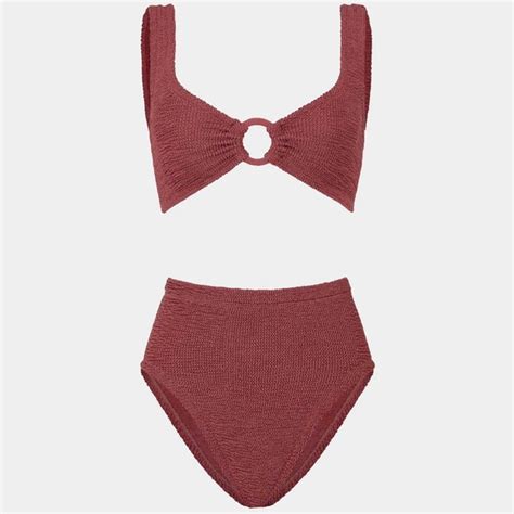 Hunza G Swim Hunza G Ribbed Bikini In Burgundy Poshmark