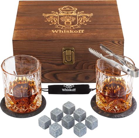 Whiskyglas 2er Set Bourbon Whiskey Steine Geschenkset Rocks Whisky