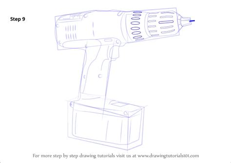 How To Draw A Drill Machine Tools Step By Step