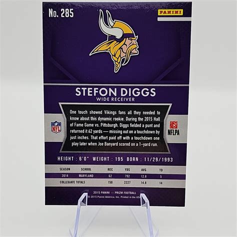 2015 PANINI PRIZM STEFON DIGGS ROOKIE CARD 285 VIKINGS BILLS EBay