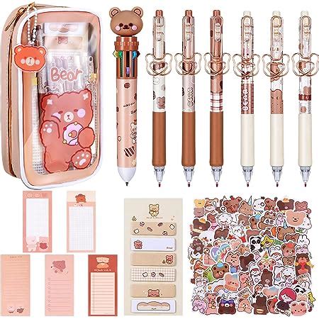 Amazon Perkoop Pcs Kawaii Stationary Set Bear Theme Stationery