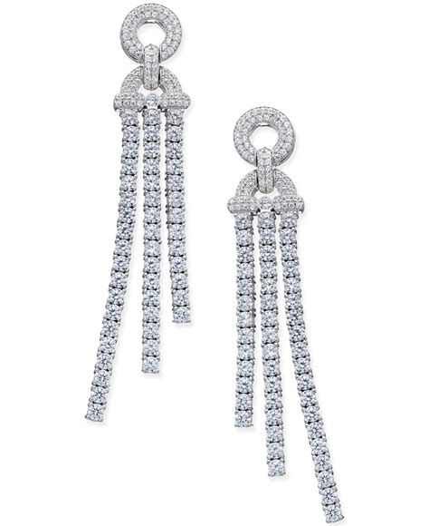 Lyst Macy S Diamond Dangle Drop Earrings 5 Ct T W In 14k White