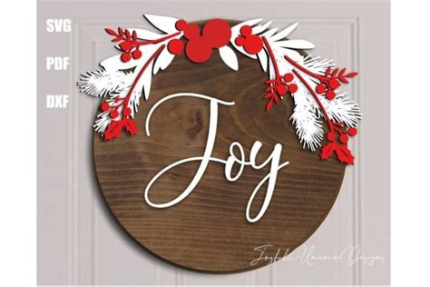 Joy Christmas Door Hanger Svg File Graphic By Joyfulunicorn · Creative