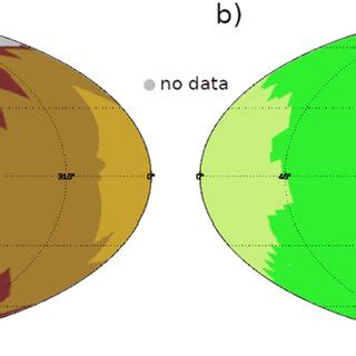 Mollweide projection of resolution maps for planned observations at ...