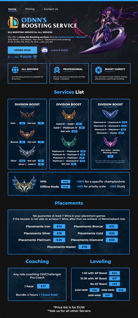 ODNN's Boosting Service - Fair Prices - HQ - ALL REGIONS : r/boosting