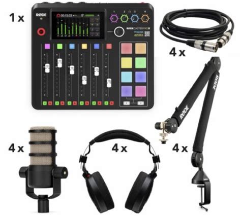 Rode RodeCaster Pro II Bundle 4 Person DJ Mix Club